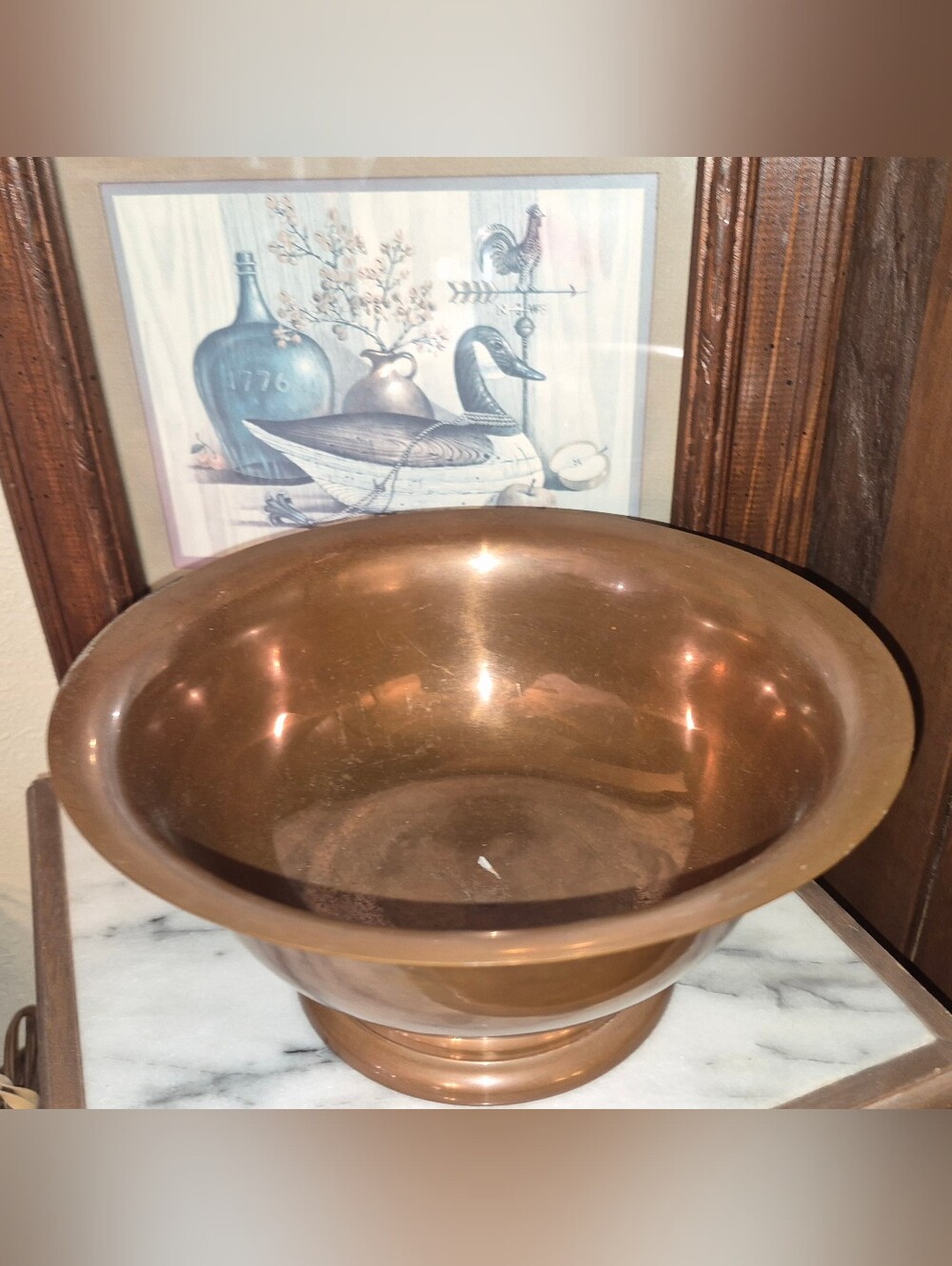 Vintage Coppercraft Guild Copper pedestal bowl, mid-century